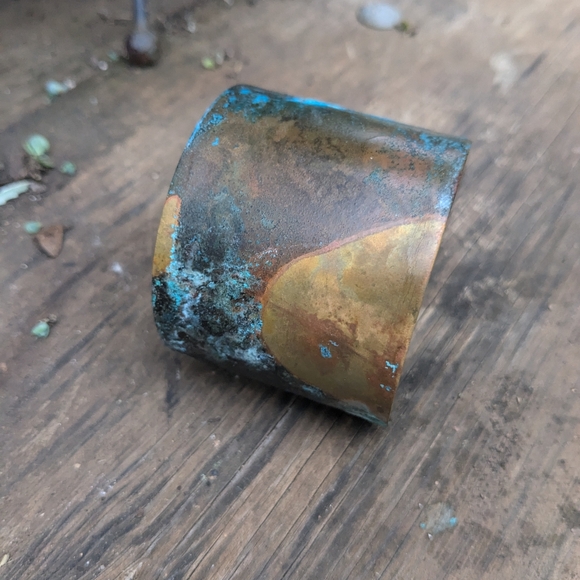 SOLD ETSY-Wide Patina Cuff Bracelet - Picture 5 of 11